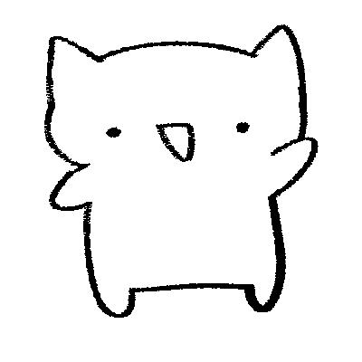 poorly drawn cat waving hi